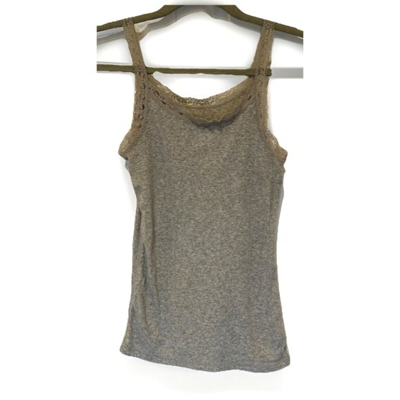 Cherokee Other - Vtg Y2K Cherokee Gray Cami Twilight Coquette Lace Trim Babydoll Tank Sz L/Girl